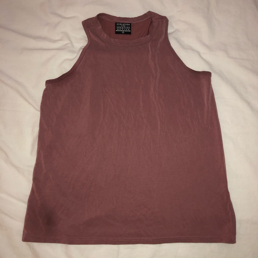 super soft mauve high-neck tank
